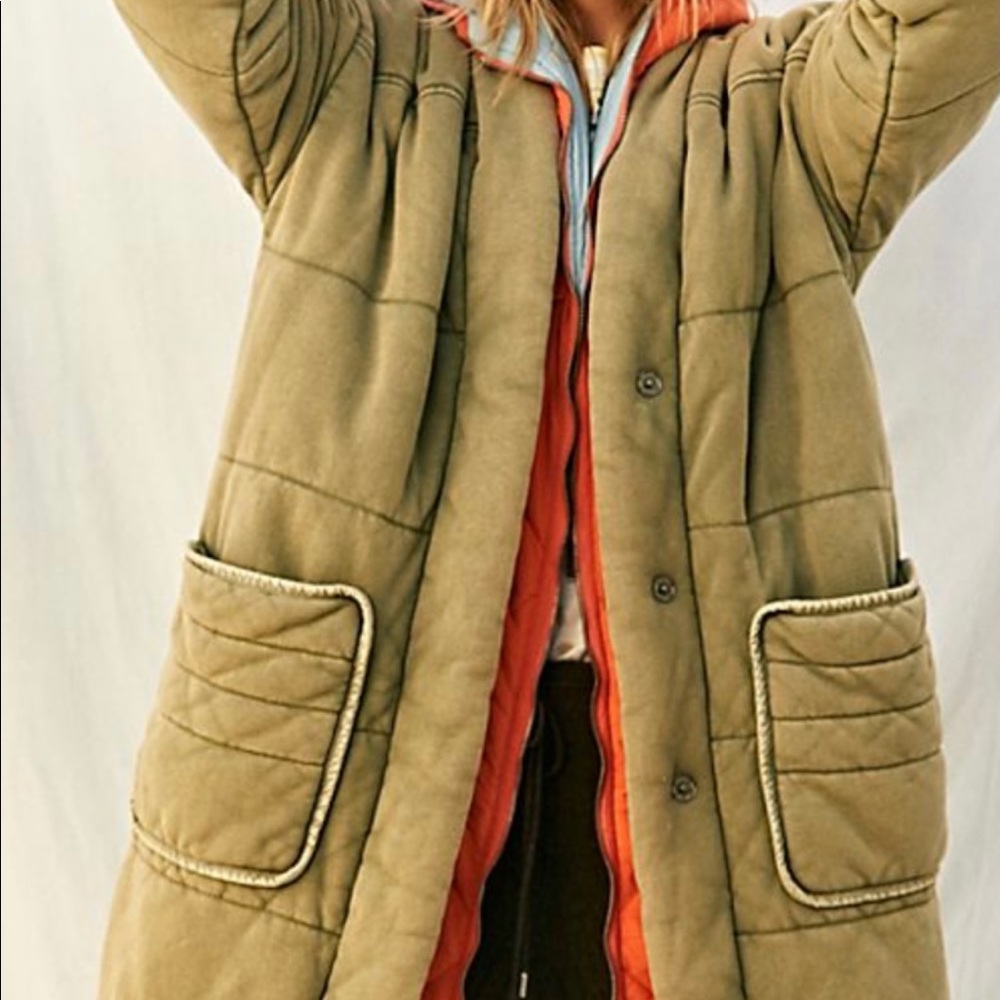 Free people duvet jacket green